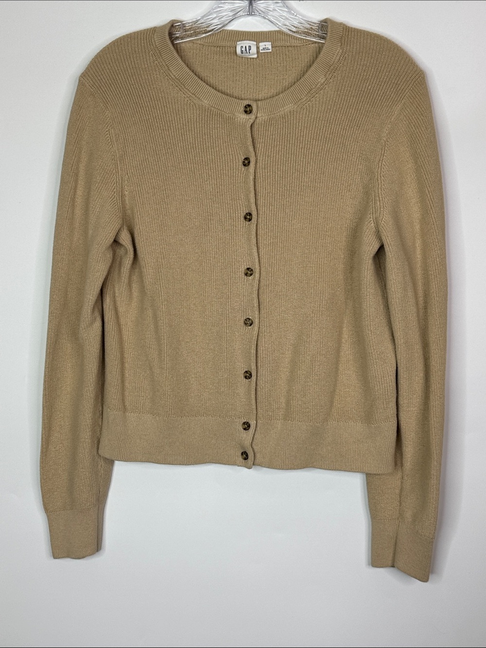 Gap Light Brown Button Up Cardigan Sweater Size Large